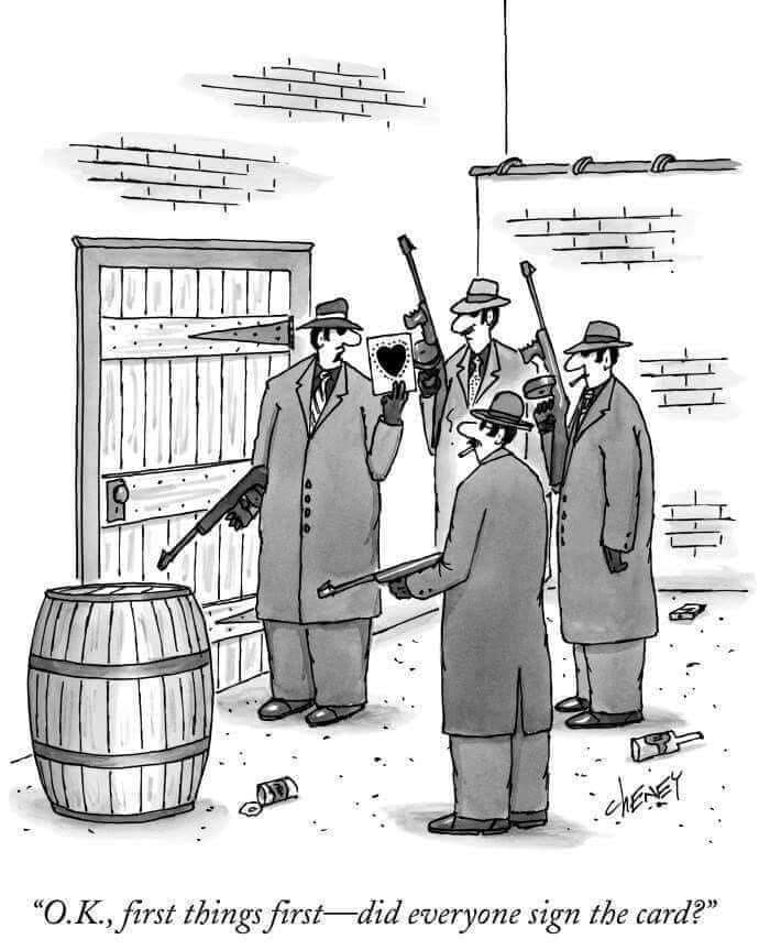 "O.K., first things first&mdash; did everyone sign the card?"